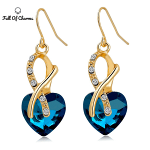 boucles oreilles cristal bleu