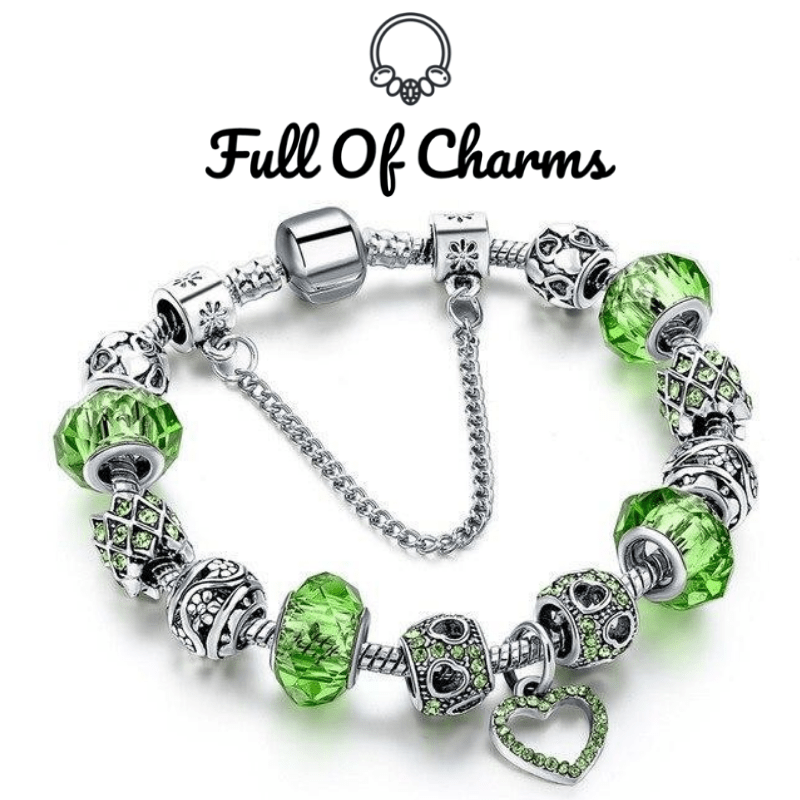 bracelet charms coeur secret vert